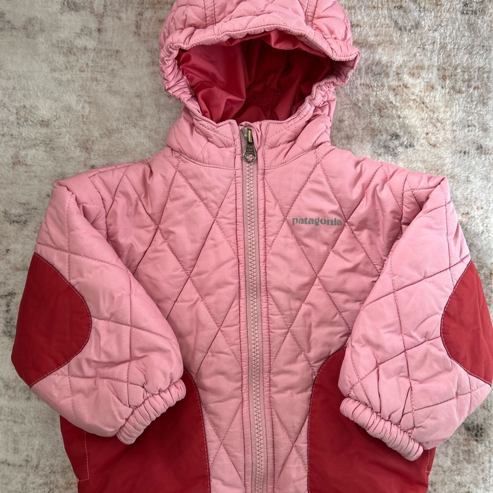 Patagonia Quilted Jacket in Pink and Red
